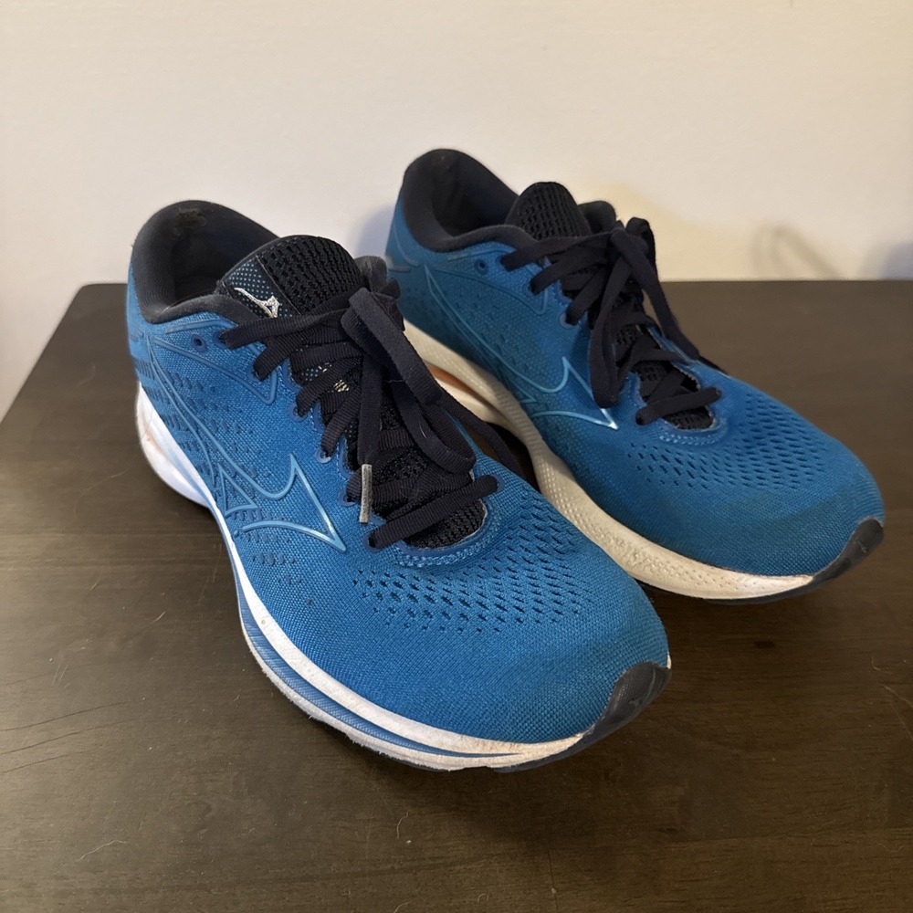 Mizuno‎ Wave Rider 25 Womens Size 9.5 Blue White Athletic Running Shoes Sneakers